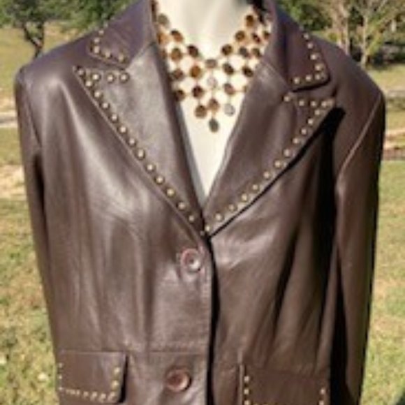 Willi Smith Jackets & Blazers - Willie Smith Brown Lamb Leather Jacket, XL